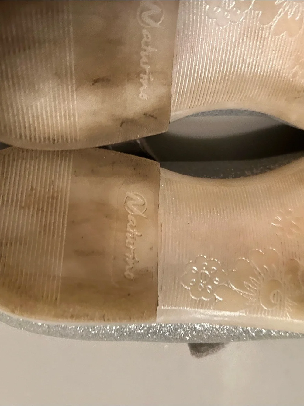 Naturino Girls Silver Glitter Mary Jane Shoes
